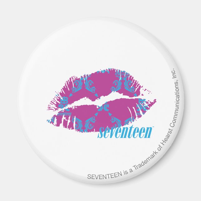 Damask Aqua-Purple Magnet (Front)