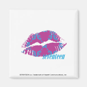 Damask Aqua-Purple Magnet