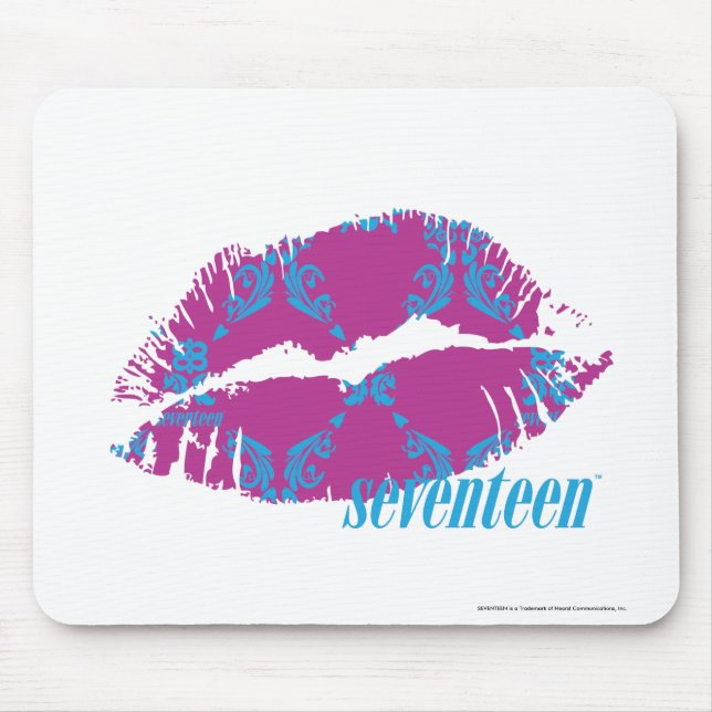 Damask Aqua-Purple Mouse Mat (Front)
