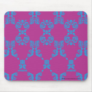 Damask Aqua-Purple Mouse Mat
