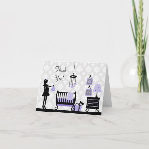 Damask Baby Shower Thank You : Card