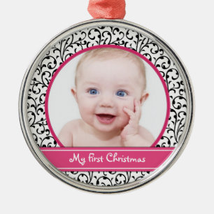 Damask Baby's First Christmas Ornament