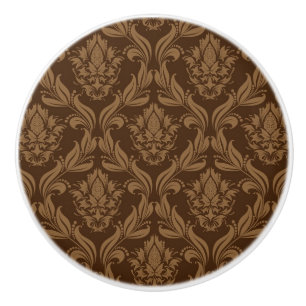 Damask background 2 ceramic knob