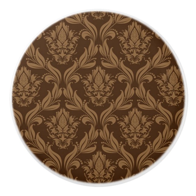 Damask background 2 ceramic knob (Front)