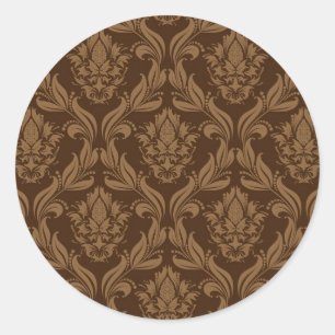 Damask background 2 classic round sticker