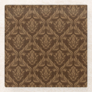 Damask background 2 glass coaster