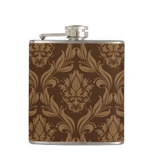 Damask background 2 hip flask