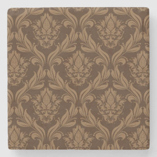 Damask background 2 stone coaster