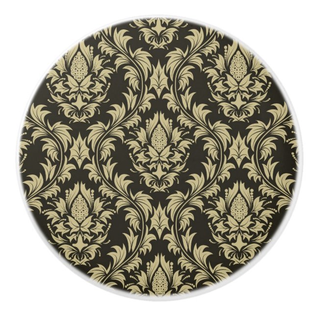 Damask background ceramic knob (Front)