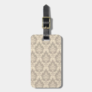 Damask background luggage tag