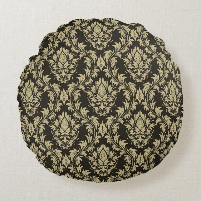 Damask background round cushion (Front)