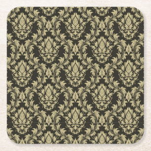 Damask background square paper coaster
