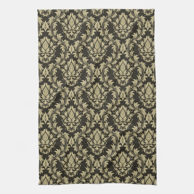 Damask background tea towel (Vertical)