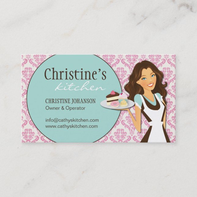 Damask Bakery Business Card (Front)