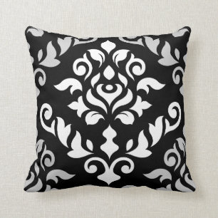 Damask Baroque Design Monochrome Cushion