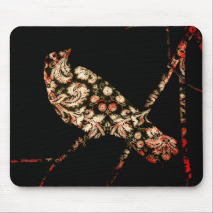 Damask Bird Mouse Mat