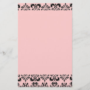 DAMASK ,black and pink Stationery