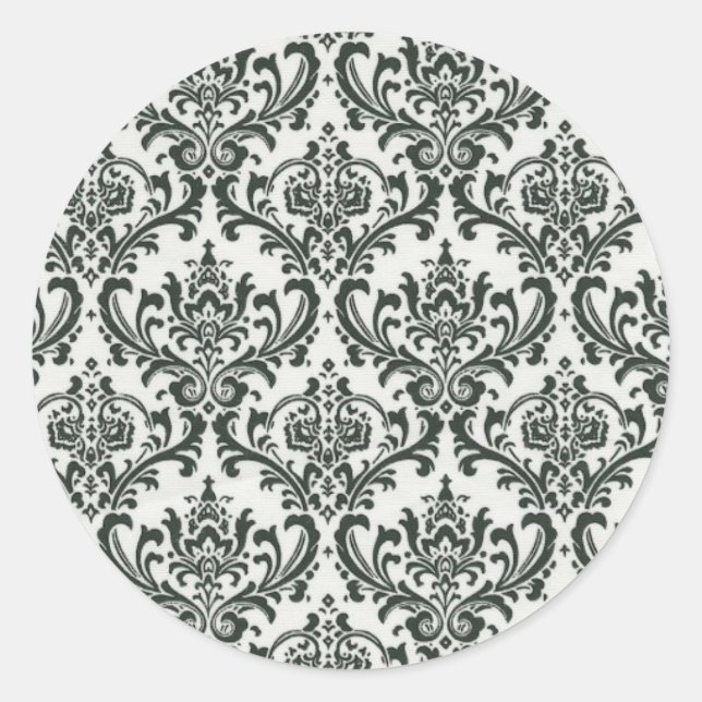 Damask Black and White Stickers (Front)