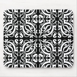 DAMASK - Black Background Mouse Mat