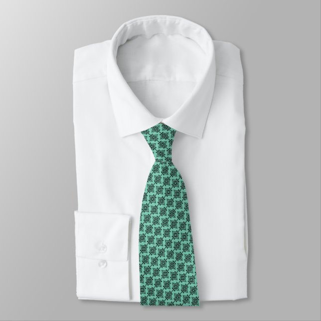 Damask Black & Mint Green | DIY  Color Tie (Tied)