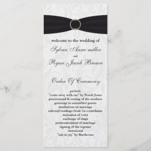 damask black Wedding program Programme