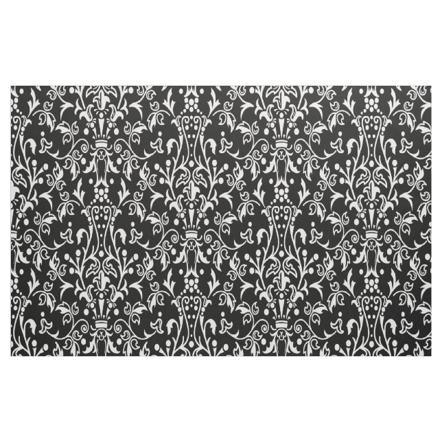Damask Black & White Fabric (Fat Quarter)
