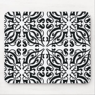 DAMASK - Black & white Mouse Mat
