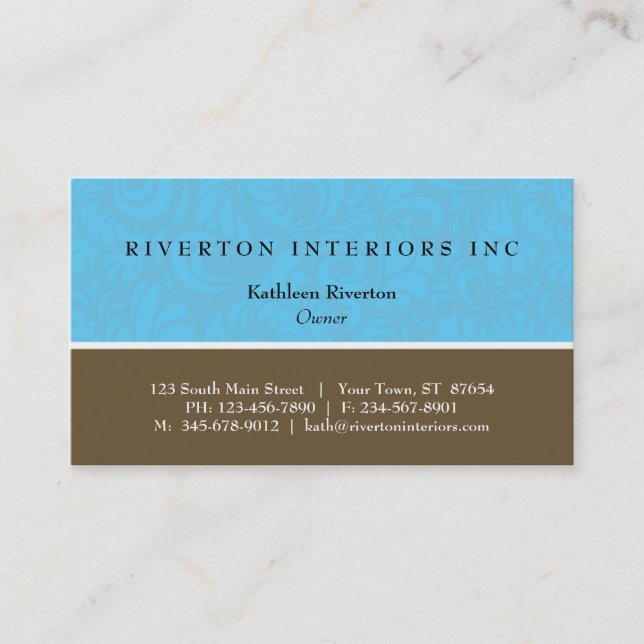 Damask Blocks Business Card (Front)