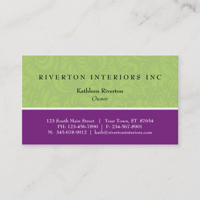 Damask Blocks Business Card (Front)