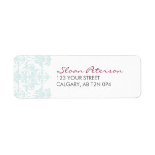 Damask Blue Address Label