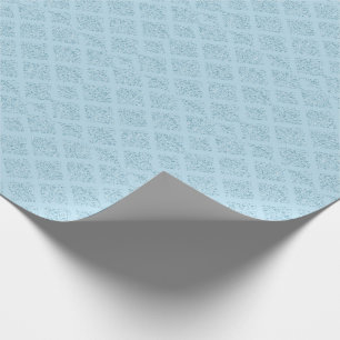 Damask Blue Diamond Design Elegant Boy Baby Shower Wrapping Paper