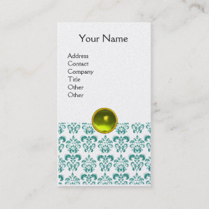 DAMASK BLUE MONOGRAM gem yellow platinum Business Card