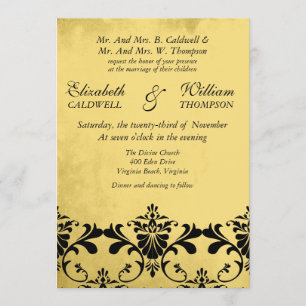 Damask Border  Wedding Invitation