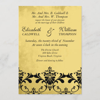 Damask Border  Wedding Invitation