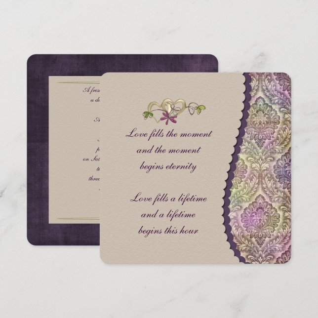 Damask Border Wedding Invitation (Front/Back)