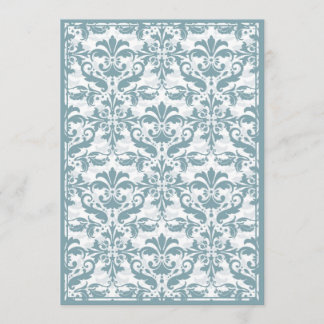 Damask Border with Double Frame (blue) Invitation