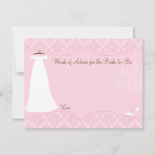 Damask Bridal Shower Advice card for the Bride