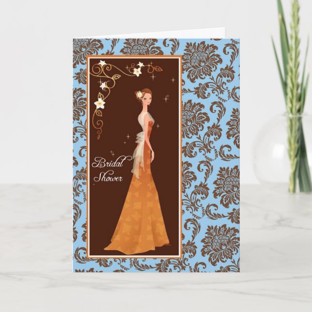 Damask Bridal Shower Invitation Card (Front)