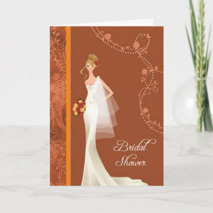 Damask Bridal Shower Invitation Card