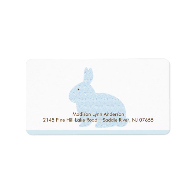 Damask Bunny Return Address Label (Front)