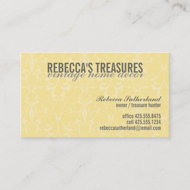 Damask Business Card (Front)