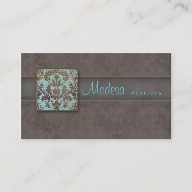 Damask Business Card Interior Design 2 (Front)