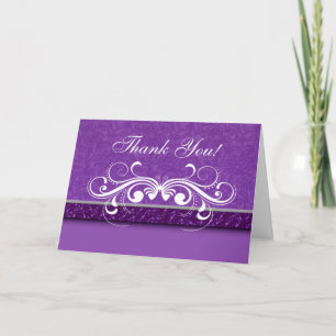 Damask Butterfly Thank You Card