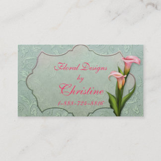 Damask Calla Lily Business Card
