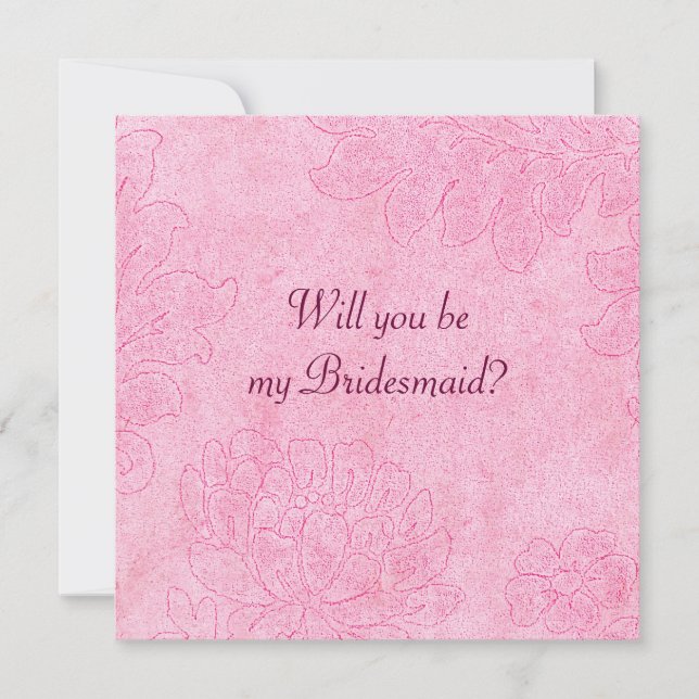damask - cerise bridesmaid invite (Front)
