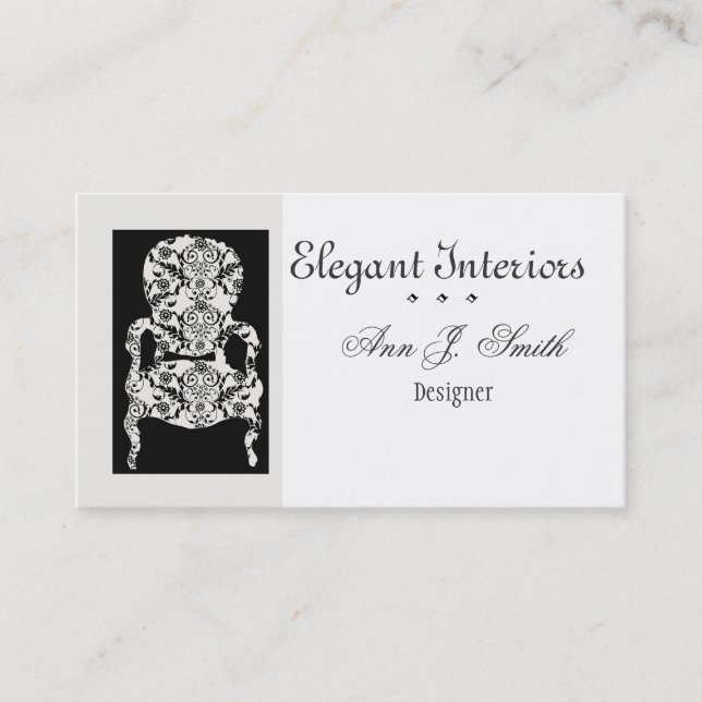 Damask Chair Business Card (Front)