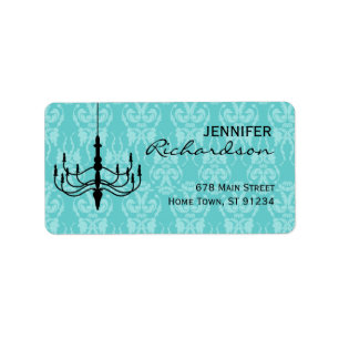 Damask Chandelier Address Label