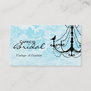 Damask Chandelier Business Card-Aqua 2 Business Card