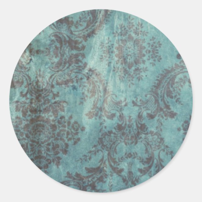 damask classic round sticker (Front)