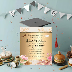 damask college university graduation commencement invitation